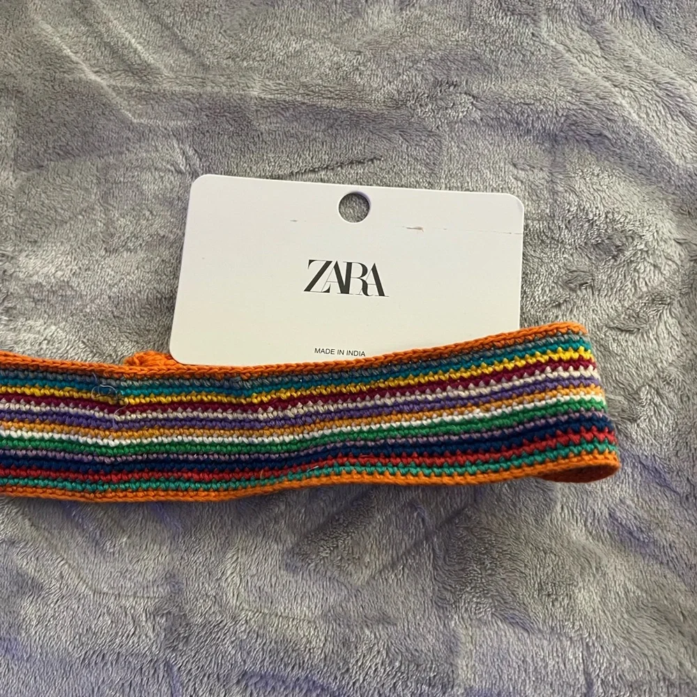 Zara Multicolor Crocheted Striped Headband- NWT